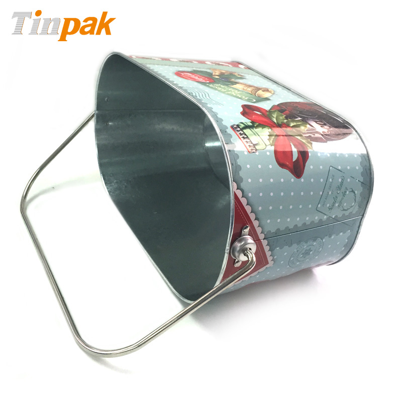 custom Christmas tin bucket